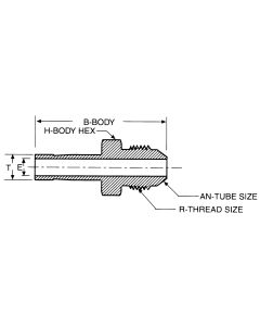 Stainless Steel Duolok Tube Fitting, 0.38 Inch Tube OD Standpipe To 9/16-18 Male JIC 37 deg Flare, Straight