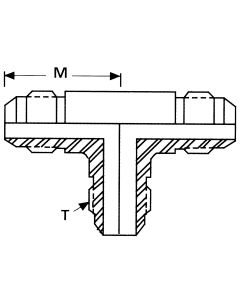 Stainless Steel Adapter, 3/4-16 Male JIC 37 deg Flare Tee