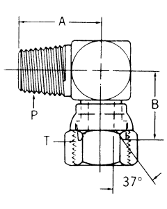 Steel Adapter, 1/2-14 Male NPT To 9/16-18 Female JIC 37 deg Flare Swivel, 90 deg Elbow