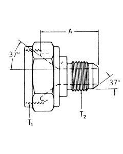 Steel Adapter, 7/8-14 Female JIC 37 deg Flare Swivel To 7/8-14 Male JIC 37 deg Flare, Straight