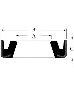 Metal-Clad Rubber Wiper Ring, 1.00 Inch Rod Diameter, 1.25 Inch Wiper OD, 0.13 Inch Height