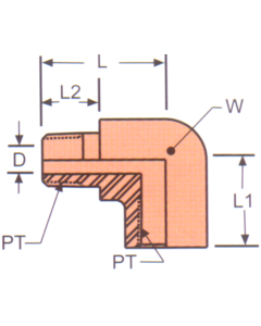 Stainless Steel Adapter, 1/2-14 Male NPT To 1/2-14 Female NPT, 90 deg Elbow