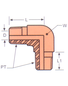 Stainless Steel Adapter, 1/4-18 Male NPT To 1/4-18 Male NPT, 90 deg Elbow