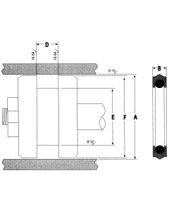 Style PSC Polyurethane Double-Acting Piston Seal, 3.00 Inch Bore Diameter, 2.62 Inch Groove Diameter, Inch Groove Width