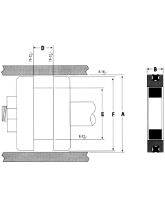 Style PSC Bronze Filled Piston Seal, 3.50 Inch Bore Diameter, 2.88 Inch Groove Diameter, Inch Groove Width
