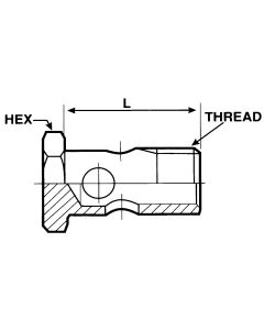Single Metric Banjo Bolt, M 14 x 1.5 mm Metric Thread, mm Long