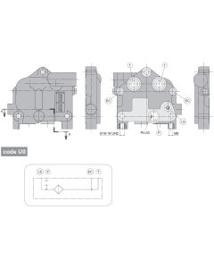 VDP08 Series End Plate (U1) for work modules with electro-proportional control