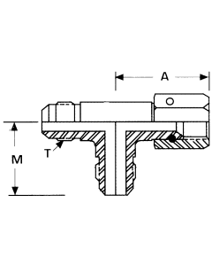 Stainless Steel Adapter, 1-1/16-12 Male JIC 37 deg Flare Run & Branch To  Female JIC 37 deg Flare Swivel Run, Tee