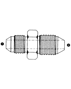 Steel Adapter, 7/16-20 Male JIC 37 deg Flare To 1/4-19 Male JIS 30 deg Flare Seat (BSPP Thread), Straight