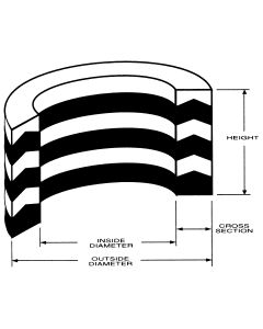 Vee Packing Set, 1.63 Inch OD, 1.00 Inch ID, 0.03 Inch Height