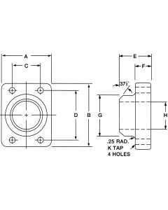 Steel SAE 4-Bolt Flange Adapter, 2.00 Inch Code 62 Flange, Flat Face Half To 2.00 Inch Pipe, Butt Weld