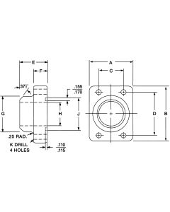 Steel SAE 4-Bolt Flange Adapter, 2.00 Inch Code 62 Flange, O-Ring Half To 2.00 Inch Pipe, Butt Weld