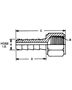 Brass Short Shank Type Fitting, 0.50 Inch Hose ID to 3/8-18 Female NPT, Straight
