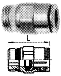 Brass Push>Connect Metric Tube Fitting, 6.00 mm Tube OD To 1/8-28 Male Universal BSPP/BSPT, Straight