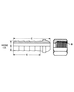 Brass Short Shank Type Fitting, 0.25 Inch Hose ID to 1/8-27 NPSM Female NPT Swivel, Straight