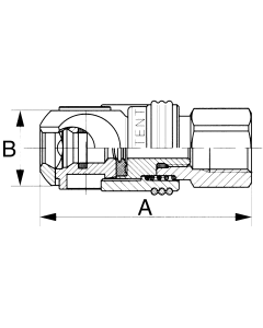 Auto-Flo 23/24 Series, Aro 210 Interchange Swing Coupling, Female Half With Safety Vent, -04 Coupling, 1/4-18 Female NPT