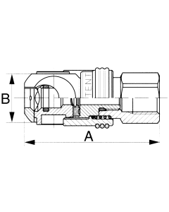 1000/400/500 Series MIL-C-4109 Industrial Interchange Air Swing Coupling, Female Half With Safety Vent, -04 Coupling, 1/4-18 Female NPT