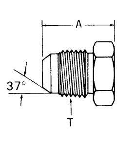 Steel Adapter, 1-3/16-12 Male JIC 37 deg Flare Hex Plug