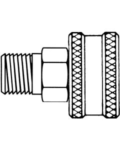 Pressure Washer Quick Coupler, Female Half, 3/8 Inch Coupling, 3/8-18 Male NPT