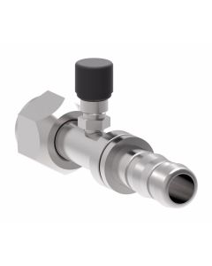 E-Z Clip Series Fitting, 3/4-16 Female O-Ring (Short Pilot), -08 Hose, Straight With High Side Charge Port (R134a)