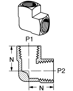 Brass Adapters, Female NPT To Female NPT, 90 deg Elbow