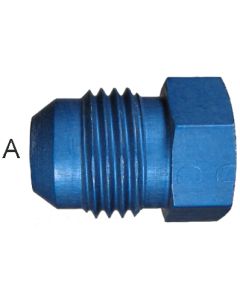 Blue Anodized Aluminum (AN 806) Male JIC 37 deg Flare Hex Plugs