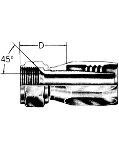 Brass Reusable 1 Wire Braid Reduced Bore Three-Piece Fittings, SAE 45 deg Flare Swivel, Straight