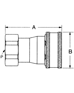 HK Series Industrial Interchange Series B StainlessSteel Hydraulic Quick Disconnects, Female Half, Female NPT