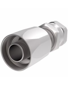 Steel Reusable 1 Wire Braid Reduced Bore Two-Piece Fitting, 1-1/16-12 Female JIC 37 deg Flare Swivel, -12 Hose, Straight
