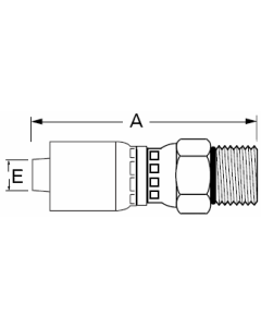 Global TTC 1 & 2 Wire Braid Steel Crimp Fittings, Male SAE O-Ring Boss (Straight Thread O-Ring) Swivel, Straight