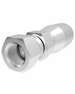 High Pressure Swage Fitting, 7/16-20 Female JIC 37 deg Flare Swivel, -04 Hose, Straight