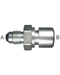 Steel Brake System Adapters, Male JIC 37 deg Flare To Female Metric Flare, Straight
