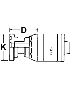 Global TTC 1 & 2 Wire Braid Steel Crimp Fittings, SAE Code 61 Split Flange, Straight