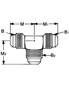 Brass Adapter, 0.38 Inch Male SAE 45 deg Flare Run To 0.38 Inch Male SAE 45 deg Flare Branch, Tee