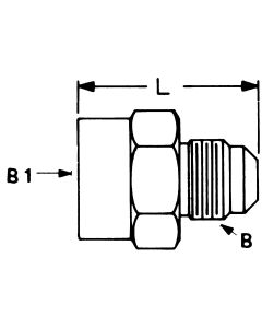 Brass Adapter, 3/4-16 Female SAE 45 deg Flare To 5/8-18 Male SAE 45 deg Flare, Straight