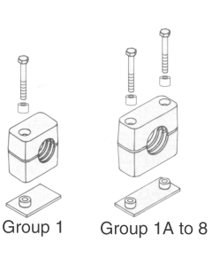 Standard Series Pipe & Tubing Support Clamp, Single Weld Plate, Hex Head Bolts With Spacers
