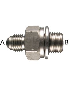 Stainless Steel Adapters, Male JIC 37 deg Flare To Male BSPP (British Parallel), Straight