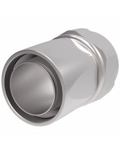 Steel Reusable 1 Wire Braid Reduced Bore Three-Piece Fitting, 1-7/8-12 Female JIC 37 deg Flare Swivel, -24 Hose, Straight