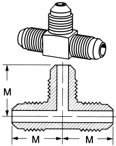 Brass Male SAE 45 deg Flare Tees