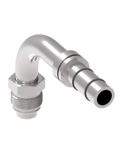 E-Z Clip Series Fitting, 5/8-18 Male O-Ring (Short Pilot), -06 Hose, 90 deg Elbow