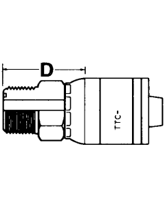 Global TTC 1 & 2 Wire Braid Steel Crimp Fittings, Male O-Ring Face Seal, Straight