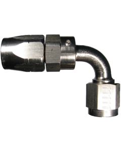 Nickel-Plated Aluminum Reusable Fittings for AQP & StartLite Racing Hose, Female JIC 37 deg Flare Swivel, 90 deg Elbow