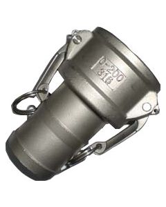 Stainless Steel Cam & Groove Coupler, Female Half, 1-1/4 Inch Hose Shank
