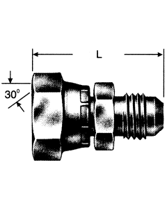 Steel Adapter, 3/4-14 Female BSPP (British Parallel) To 1-1/16-12 Male JIC 37 deg Flare, Straight