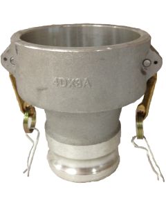 Aluminum Cam & Groove Adapter, Female Half, 4x3 Inch Reducer
