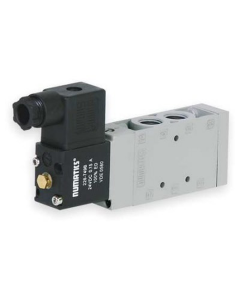 L2 Series 4-Way Solenoid Operated Pneumatic Valve, Double Solenoid Air Pilot, Detent w/Flush  Locking Override, 1/4 Inch NPT Ports, 110 VAC Coil, Up To 79
