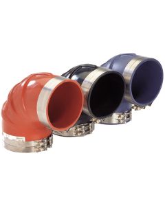 Wet Exhaust 90° Elbow, Molded HT EPDM 250°F, 3.00 Inch ID, Inch Clampable OD