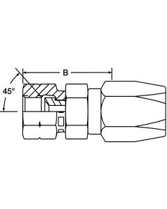 Brass Marine Steering Reusable Fitting, 5/8-18 Female SAE 45 deg Flare Swivel, -05 Hose, Straight