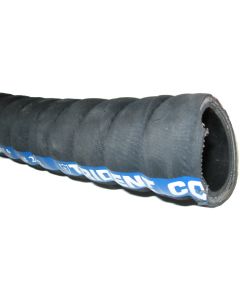 Corrugated Black Hi Temperature EPDM Rubber Hardwall Wet Exhaust Hose, 1.50 Inch ID, Up To 48.00 PSI