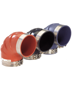 Wet Exhaust 90° Elbow, Molded VHT Blue Silicone 350°F, 3.00 Inch ID,  Inch Clampable OD